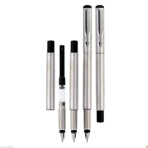 Parker Vector Acier CT Garnitures Chromées Fontaine Encre Stylo Fin