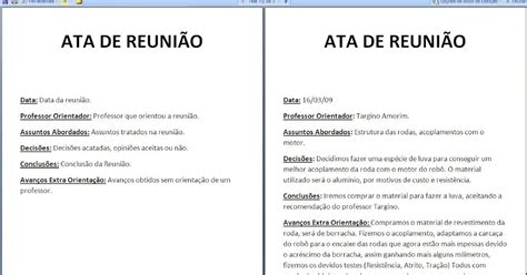 Exemplo De Ata De Reunião Pronta Simples Um Guia Completo Para