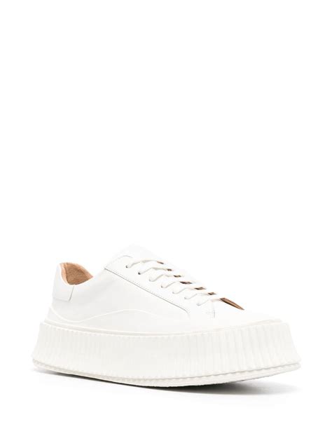 Jil Sander Low Top Lace Up Sneakers Neutrals FARFETCH