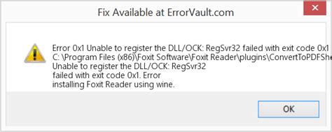 How To Fix Error X Unable To Register The Dll Ock Regsvr Failed