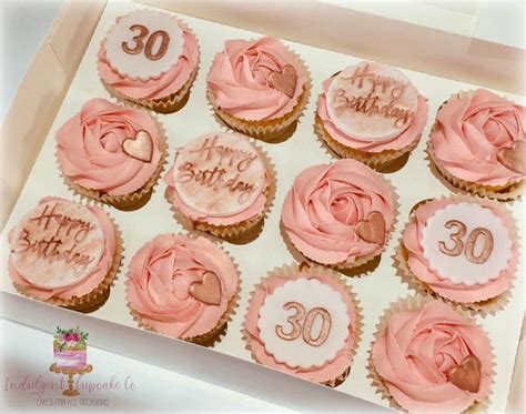 Pink And Rose Gold 30th Cupcakes