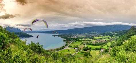 Tandem Paragliding Over Lake Annecy Acrobatic Flight From 125