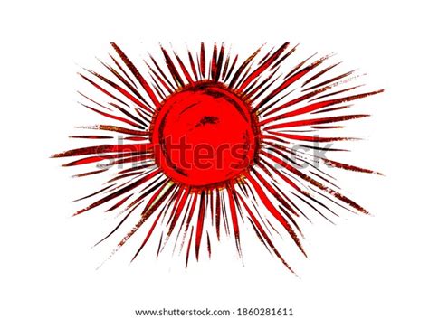 Sun Rays Flat Icon Drawn Closeup Stock Illustration 1860281611