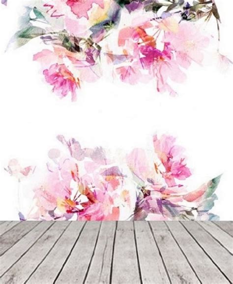 Soft Pink Floral Wallpaper Water Color Spring Flowers - Etsy