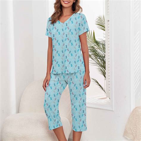 Zando Womens Plus Size Pajama Set Clothes Bottoms Sets Soft Short