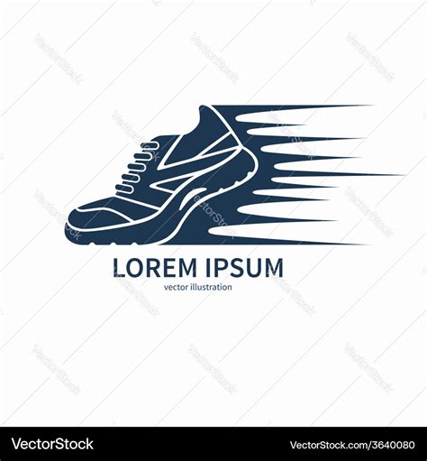 Speeding running shoe symbol icon or logo Vector Image