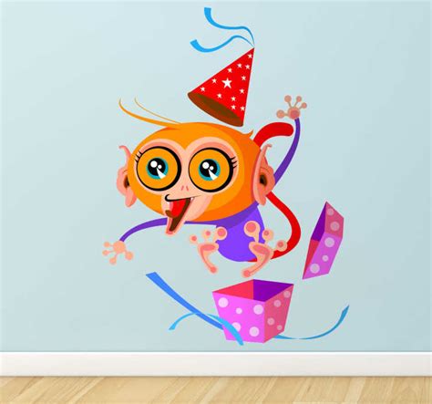 Kids Crazy Surprise Monkey Wall Sticker Tenstickers