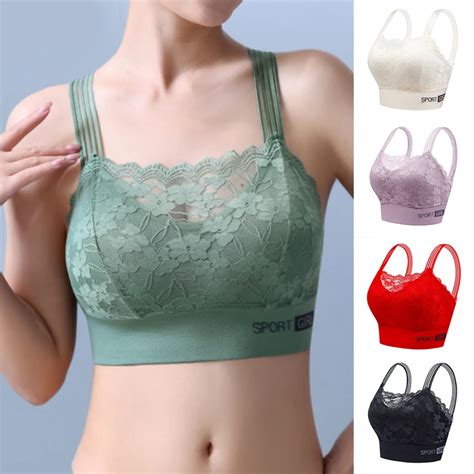 Sexy Lace Beauty Back Vest Bra Push Up Bra Underwear Wipe Chest Solid