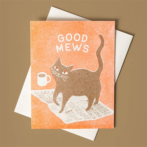 Good Mews Risograph Card Bromstad Printing Co