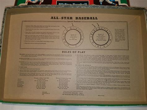 Vintage Ethan Allen Cadaco All Star Baseball Game Vgc