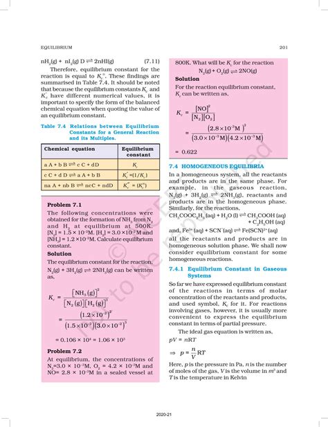 Equilibrium Ncert Book Of Class Chemistry Part I