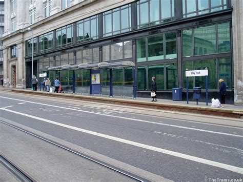 Picture Of Sheffield Supertram Tram Stop At City Hall Thetrams Co Uk