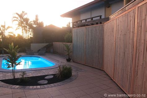 Bamboo Fence Panels Near Pool By Bambusero Auckland New Zealand Bamboo