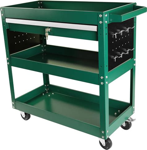 Rolling Tool Cart Premium 1 Drawer Utility Cart Heavy Duty Industrial Storage