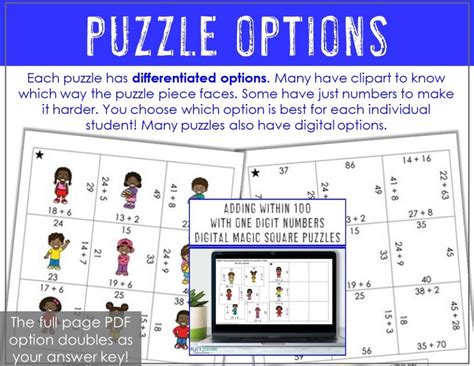 Hands On 1st Grade Math Puzzles - HoJo's Teaching Adventures, LLC