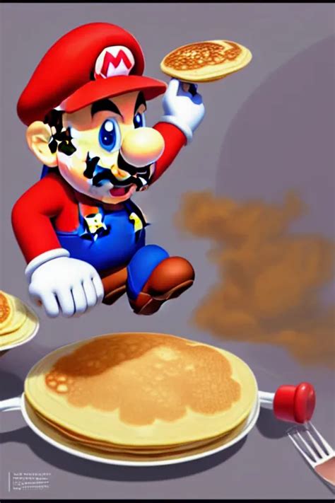 Super Mario Making Pancakes Animation Pixar Style By Stable Diffusion