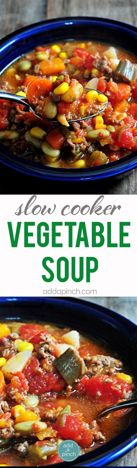 Slow Cooker Vegetable Soup Recipe Add A Pinch