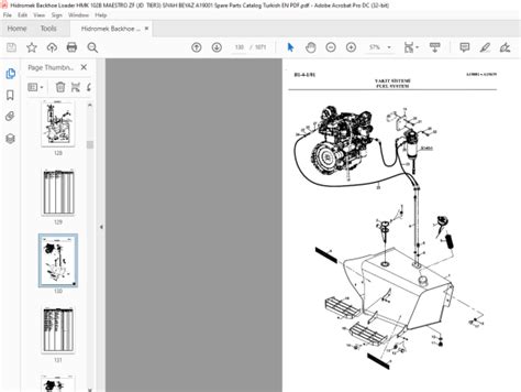 Hidromek Hmk B Backhoe Loader Spare Parts Catalog Manual Sn A