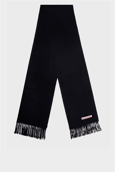 Женский черный кашемировый шарф Acne Studios CA0156 — MD-Fashion
