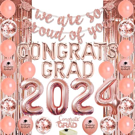 Amazon Graduation Decorations 2024 Rose Gold Congrats Grad Party