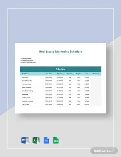 28 Free Real Estate Schedule Templates In Pdf Word