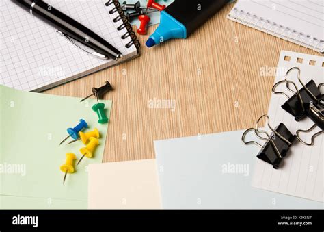 Stationery On The Office Desk Stock Photo Alamy