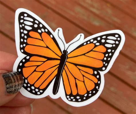 Monarch Butterfly Vinyl Sticker Etsy