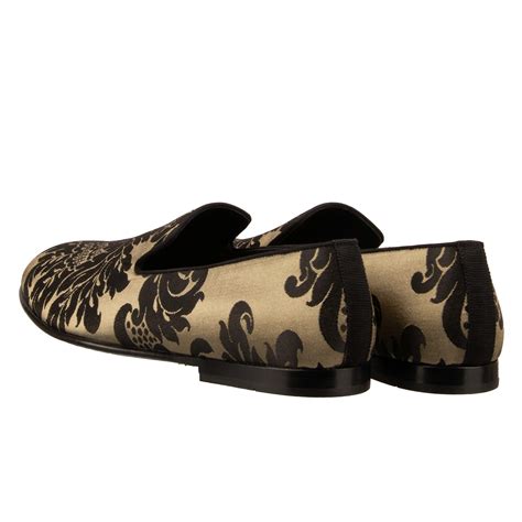 Dolce Gabbana Baroque Jacquard Loafer Amalfi Gold Black Fashion Rooms