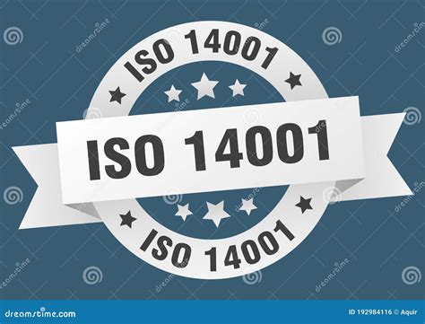 Iso 14001 Round Ribbon Isolated Label Iso 14001 Sign Stock Vector