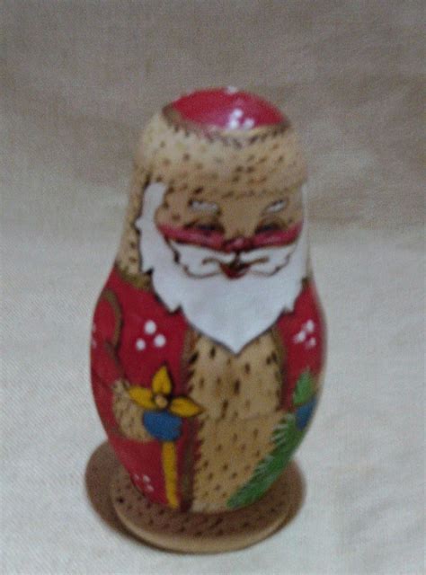 Vintage Matryoshka Doll Vintage Russian Nesting Dolls Santa Wooden