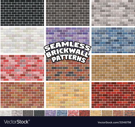 Seamless brick wall patterns Royalty Free Vector Image