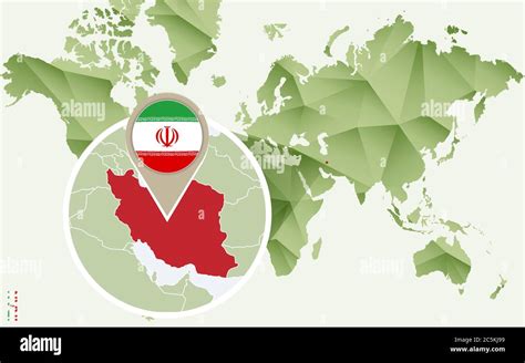 Infografik F R Iran Detaillierte Landkarte Des Iran Mit Flagge