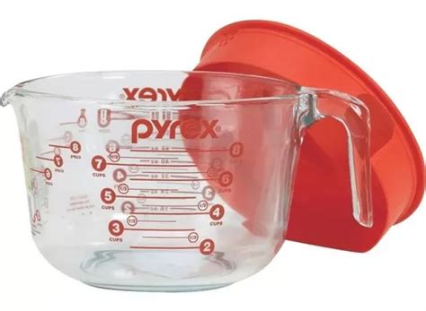 Jarra Medidora Vidrio 2 Litros Pyrex Horno Tapa Microondas Mebuscar