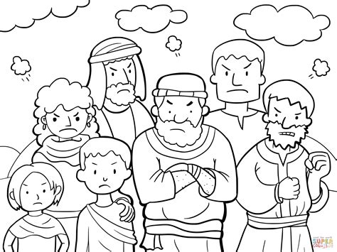 Israelites Grumbled Against Moses coloring page | Free Printable Coloring Pages