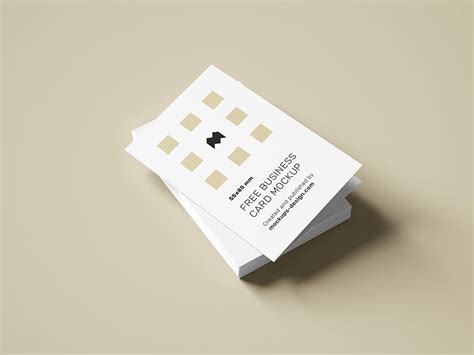 Free Folded Business Cards Mockup 85x55mm Mockups Design Free