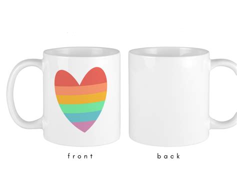 Lgbtq Trans Bi Pride Heart Mugs Rainbow Or Trans Flag Or Bisexual Flag