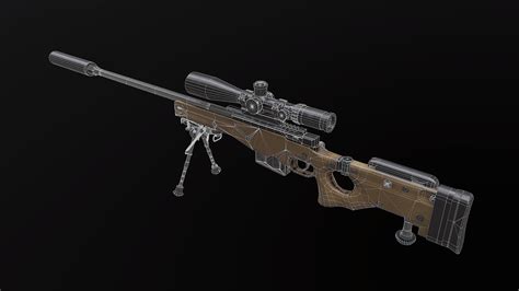 3D Model AWM AWP Sniper Rifle VR AR Low Poly CGTrader