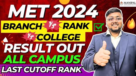 MET 2024 Rank Vs Branch Vs College MET 2024 Cutoff MET Counselling