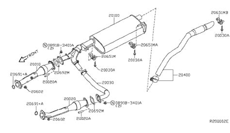 Exhaust Tube Muffler 2006 Nissan Pathfinder