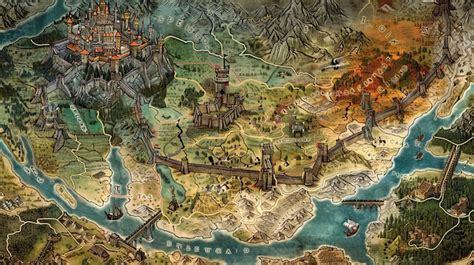 Premium Photo | A map of a fantasy world with a detailed and realistic ...