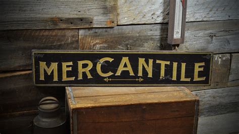 Mercantile Sign Wood Primitive Home Decor Old Mercantile Americana