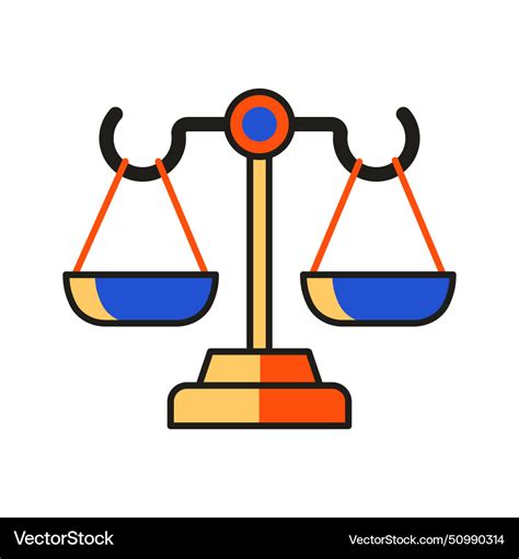 Scales Of Justice Icon In Flat Design Royalty Free Vector