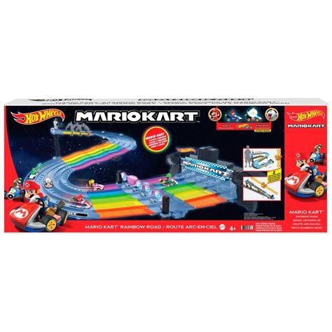 Hot Wheels Mario Kart Bahn Regenbogen Boulevard Set Mit Autos Smyths Toys Deutschland