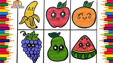 C Mo Dibujar Y Colorear Frutas Youtube