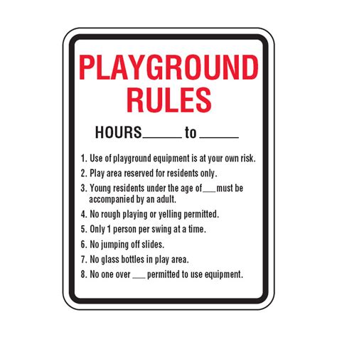 Park And Playground Signs Playground Rules Shop Now Seton Australia