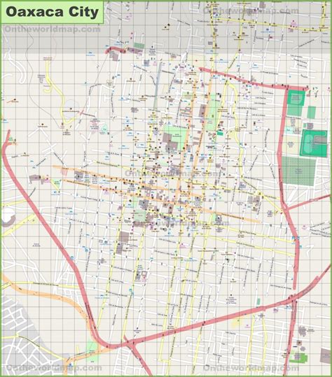 Large detailed map of Oaxaca City - Ontheworldmap.com