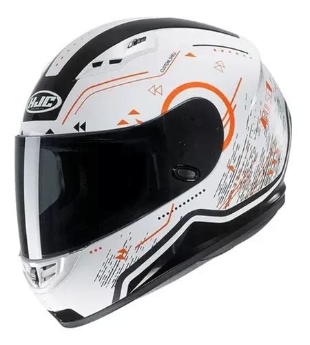 Casco Para Moto Integral HJC CS 15 CS 15 Safa Blanco Con Naranja Talla