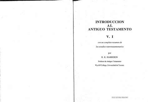 PDF 1 R K Harrison Introducción al Antiguo Testamento Vol I pdf