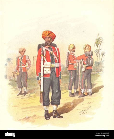 BRITISH INDIAN ARMY UNIFORMS. The 15th Sikhs Regiment 1890 old antique