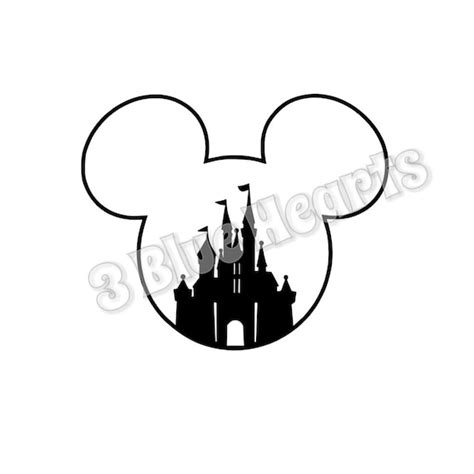 Mickey Mouse Head With Castle Svg